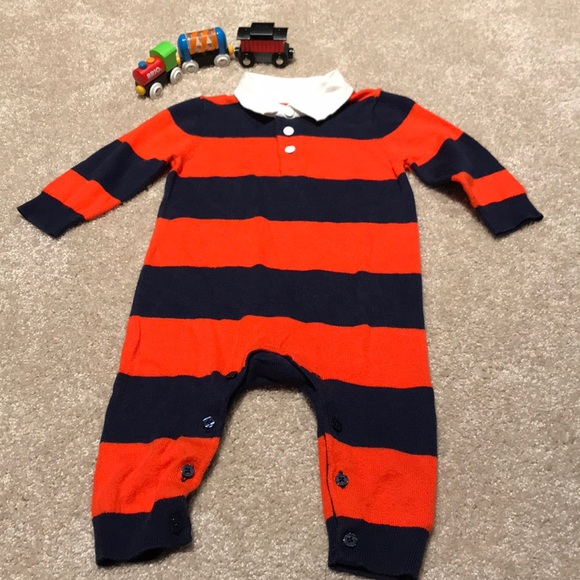 GAP Other - Baby Gap Sweater/knit one piece orange/blue 6-12mo